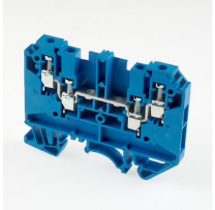 Клеммная колодка DINKLE DK4-TR-BL, Винтовая, сечение провода 0.5-4 мм2, ток 32 A, Синий