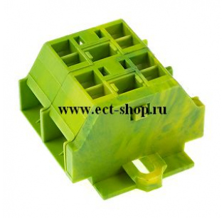 Клеммная колодка DINKLE WPPMS2.5-02P-YG, Пружинная, 2 контакта, сечение провода 0.5-2.5 мм2, ток 24 A, Желто-зеленый