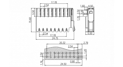 Шинный разъём для корпусов серии BUS DINKLE BS-100 фото 2