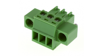 Клеммная колодка DINKLE EC381VM-03P, Винтовая, 3 контакта, сечение провода 0.2-1.5 мм2, ток 14 A, Зеленый фото 3