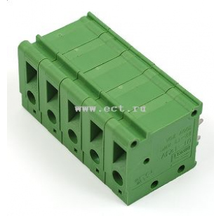 Клеммная колодка DINKLE DT-123VA-05P3, Винтовая, 5 контактов, сечение провода 0.5-2.5 мм2, ток 20 A, Зеленый