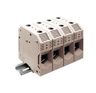 Клеммная колодка DINKLE DK150, Винт, сечение провода 35-150 мм2, ток 309 A, Бежевый