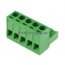 Клеммная колодка DINKLE 5ESDV-05P, Винтовая, 5 контактов, сечение провода 0.2-4 мм2, ток 18 A, Зеленый фото 3