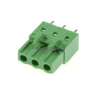 Клеммная колодка DINKLE 2ESDCV-03P, 3 контакта, сечение провода - мм2, ток 18 A, Зеленый