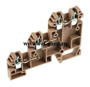 Клеммная колодка DINKLE D3KS2.5, Винтовая, сечение провода 0.5-2.5 мм2, ток 24 A, Бежевый