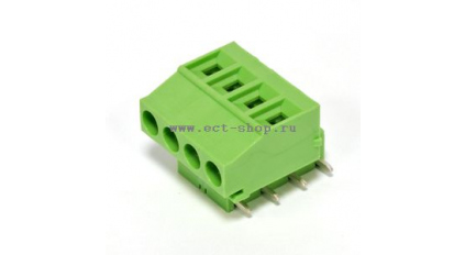 Клеммная колодка DINKLE 5ES-4PR, Винтовая, 4 контакта, сечение провода 0.25-2.5 мм2, ток 18 A, Зеленый фото 1