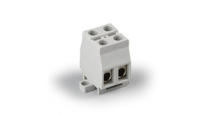 Клеммная колодка ENSTO KR10021, Винтовая, 2 контакта, сечение провода 6-16 мм2, ток 82 A, Белый фото 1