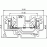 Клеммная колодка DINKLE SK6, Пружинная, сечение провода 0.5-6 мм2, ток 41 A, Бежевый фото 4