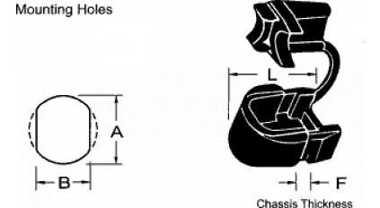 Втулка проходная угловая с фиксацией кабеля AVC SB7R-3L (100шт) фото 2