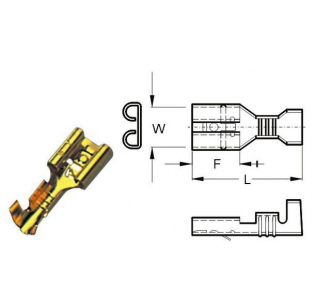 Клемма наконечник штыревой плоский KST 601LR (100шт)