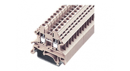 Клеммная колодка DINKLE DK2.5N, Винтовая, сечение провода 0.34-2.5 мм2, ток 24 A, Бежевый фото 1