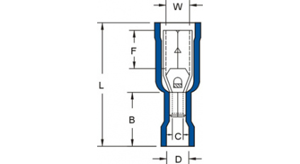 Клемма наконечник штыревой круглый KST FRV2-195-BLUE (1000шт) фото 2