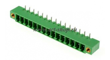 Клеммная колодка DINKLE ECH381RM-15P, 15 контактов, сечение провода - мм2, ток 14 A, Зеленый фото 1