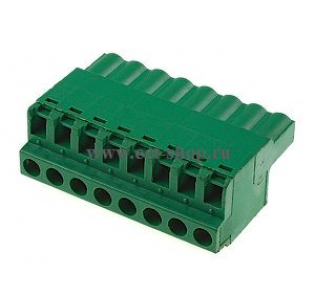 Клеммная колодка DINKLE 2ESDF-08P, Винтовая, 8 контактов, сечение провода 0.2-4 мм2, ток 18 A, Зеленый