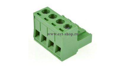 Клеммная колодка DINKLE 2ESDV-04P, Винтовая, 4 контакта, сечение провода 0.2-4 мм2, ток 18 A, Зеленый фото 1