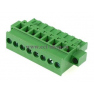Клеммная колодка DINKLE 2ESDPM-08P, Винтовая, 8 контактов, сечение провода 0.2-4 мм2, ток 18 A, Зеленый фото 2
