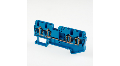 Клеммная колодка DINKLE AK2.5-TR-BL, Пружинная, сечение провода 0.2-2.5 мм2, ток 24 A, Синий фото 1