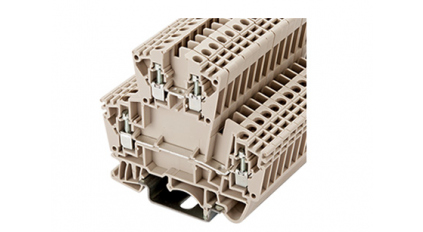 Клеммная колодка DINKLE DKK2.5 (DDK2.5), Винтовая, сечение провода 0.5-2.5 мм2, ток 24 A, Бежевый фото 1