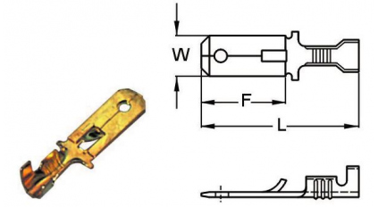 Клемма наконечник штыревой плоский KST 905LR (1000шт) фото 1
