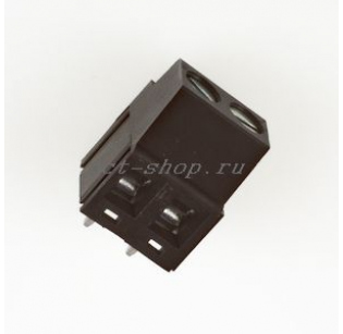 Клеммная колодка DINKLE EK500BD-02P, Винтовая, 2 контакта, сечение провода 0.5-2.5 мм2, ток 12 A, Черный