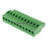 Клеммная колодка DINKLE 5ESDPL-11P, Винтовая, 11 контактов, сечение провода 0.2-4 мм2, ток 18 A, Зеленый фото 2