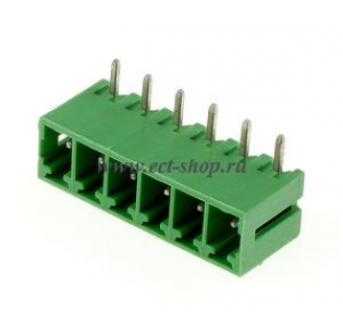 Клеммная колодка DINKLE ECH381R-06P, 6 контактов, сечение провода - мм2, ток 14 A, Зеленый