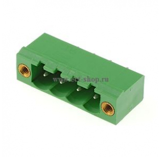 Клеммная колодка DINKLE 5EHDVM-04P, 4 контакта, сечение провода - мм2, ток 18 A, Зеленый