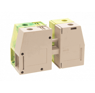 Клеммная колодка DINKLE PPAC-50, Винт, сечение провода 16-50 мм2, ток 150 A, Бежевый