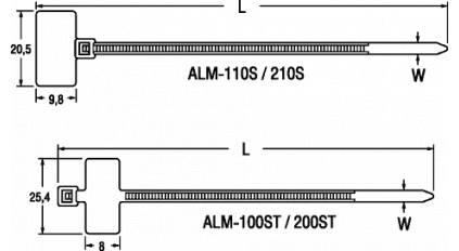 Маркировочные кабельные пластиковые стяжки с биркой, AVC ALM-100ST (100шт) фото 2
