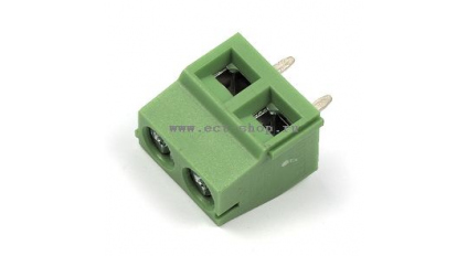 Клеммная колодка DINKLE ELK500V-02P, Винтовая, 2 контакта, сечение провода 0.14-1.5 мм2, ток 14 A, Зеленый фото 1