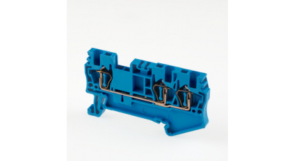 Клеммная колодка DINKLE AK1.5-TN-BL, Пружинная, сечение провода 0.14-1.5 мм2, ток 17.5 A, Синий фото 1