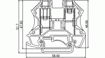 Клеммная колодка DINKLE DK10-BL, Винтовая, сечение провода 0.5-10 мм2, ток 57 A, Синий фото 2