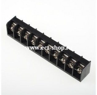 Клеммная колодка DINKLE DT-39-B01W-10, Винт, 10 контактов, сечение провода 0.5-2.5 мм2, ток 24 A, Черный