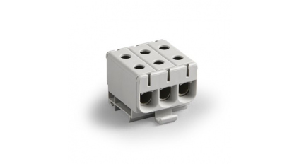 Клеммная колодка ENSTO KE61.03 (KE61.03R), сечение провода 2.5-50 мм2, ток 160 A, Серый фото 1