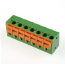 Клеммная колодка DINKLE 142R-07P, Пружинная, 7 контактов, сечение провода 0.5-1.5 мм2, ток 17.5 A, Зеленый фото 2