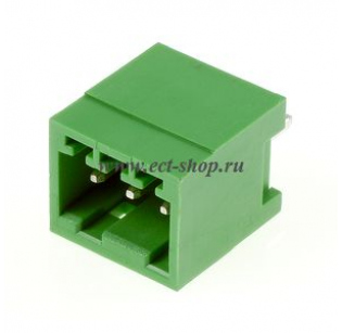 Клеммная колодка DINKLE ECH250V-03P, 3 контакта, сечение провода - мм2, ток 4 A, Зеленый
