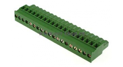 Клеммная колодка DINKLE 2ESDPL-19P, Винтовая, 19 контактов, сечение провода 0.2-4 мм2, ток 18 A, Зеленый фото 1