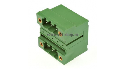 Клеммная колодка DINKLE 5EHDBRM-06P, 6 контактов, сечение провода - мм2, ток 18 A, Зеленый фото 1