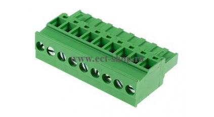 Клеммная колодка DINKLE 5ESDP-09P, Винтовая, 9 контактов, сечение провода 0.2-4 мм2, ток 18 A, Зеленый фото 1