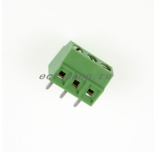 Клеммная колодка DINKLE EK350V-03P, Винтовая, 3 контакта, сечение провода 0.14-1.5 мм2, ток 12 A, Зеленый