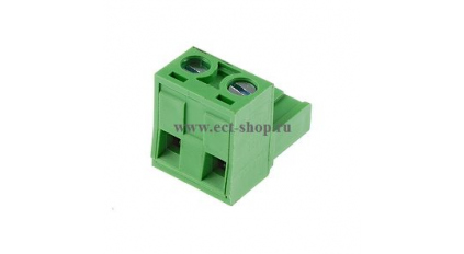 Клеммная колодка DINKLE 3ESDV-02P, Винтовая, 2 контакта, сечение провода 0.2-4 мм2, ток 18 A, Зеленый фото 1