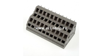 Клеммная колодка DINKLE WKK508-10P, Пружинная, 10 контактов, сечение провода 0.5-2.5 мм2, ток 24 A, Серый фото 1