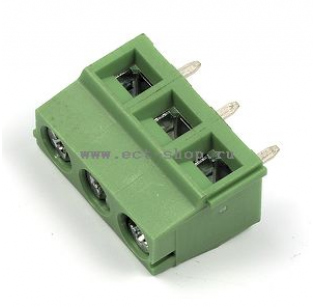 Клеммная колодка DINKLE ELK500V-03P, Винтовая, 3 контакта, сечение провода 0.14-1.5 мм2, ток 14 A, Зеленый