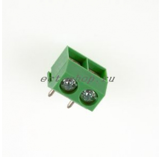 Клеммная колодка DINKLE DT-126RP-02P, Винтовая, 2 контакта, сечение провода 0.5-1.5 мм2, ток 10 A, Зеленый