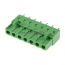 Клеммная колодка DINKLE 2ESDCV-07P, 7 контактов, сечение провода - мм2, ток 18 A, Зеленый фото 2