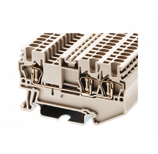 Клеммная колодка DINKLE AK1.5-TN, Пружинная, сечение провода 0.14-1.5 мм2, ток 17.5 A, Бежевый