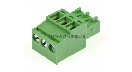 Клеммная колодка DINKLE EC350R-03P, Винтовая, 3 контакта, сечение провода 0.2-1.5 мм2, ток 14 A, Зеленый фото 1