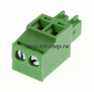 Клеммная колодка DINKLE EC381R-02P, Винтовая, 2 контакта, сечение провода 0.2-1.5 мм2, ток 14 A, Зеленый