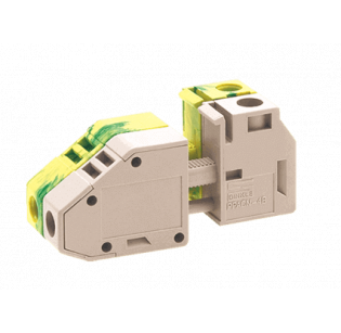 Клеммная колодка DINKLE PPACNV-4, Винтовая, сечение провода 0.2-6 мм2, ток 41 A, Бежевый