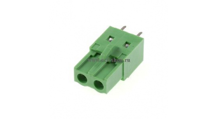 Клеммная колодка DINKLE 2ESDCV-02P, 2 контакта, сечение провода - мм2, ток 18 A, Зеленый фото 1